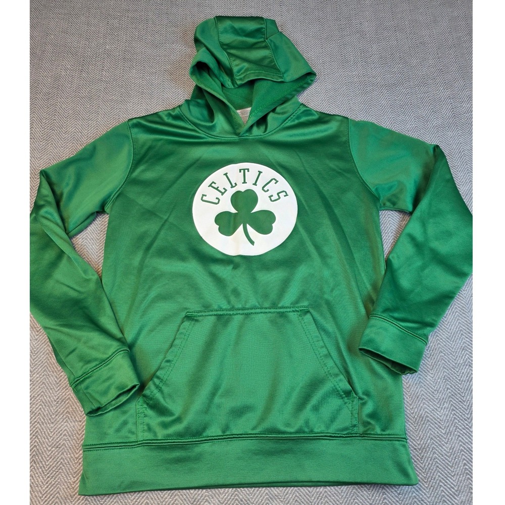 NBA Boston Celtics Youth Large 14/16 Green Pullover Hoodie Shamrock Logo